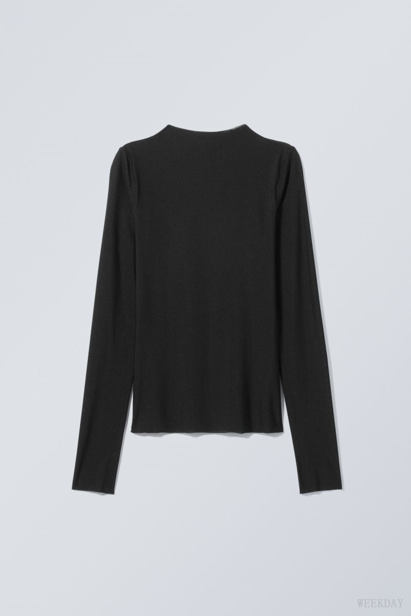 Weekday Allison Longsleeved Turtleneck Top Black | LPPU9575