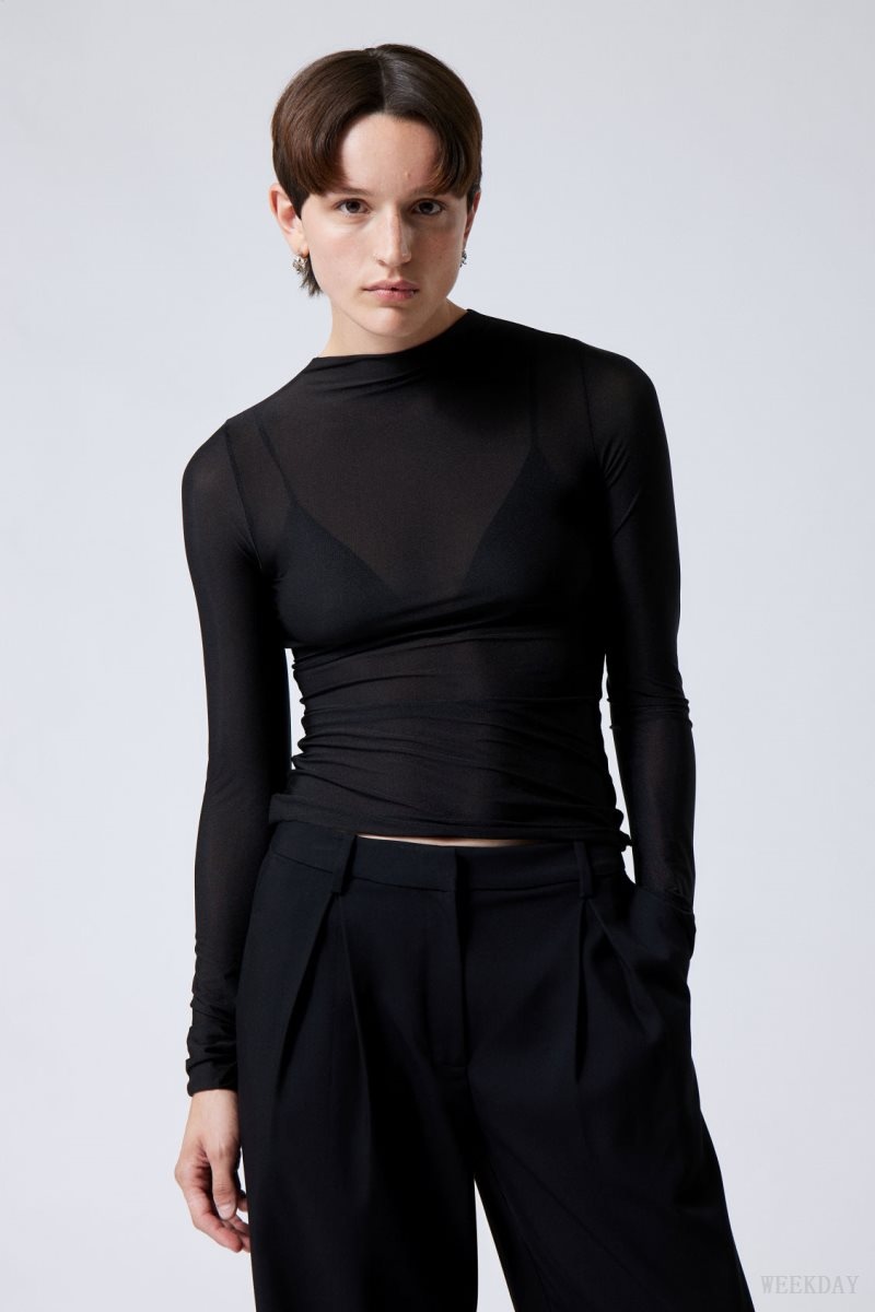 Weekday Allison Longsleeved Turtleneck Top Black | LPPU9575