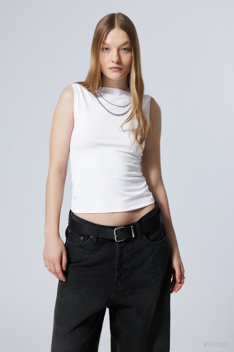 Weekday Annie Boatneck Sleeveless top White | GTMU6060