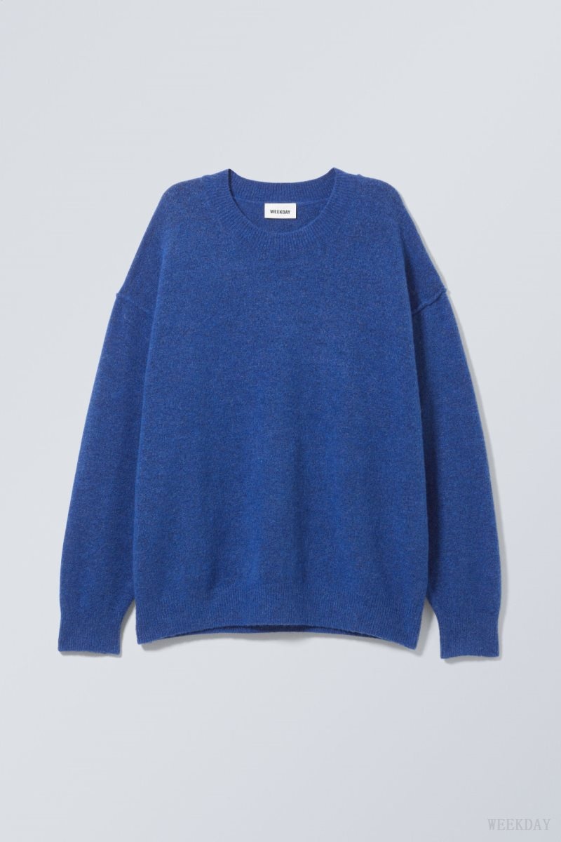 Weekday Annie Knit Sweater Blue | SZPU8795