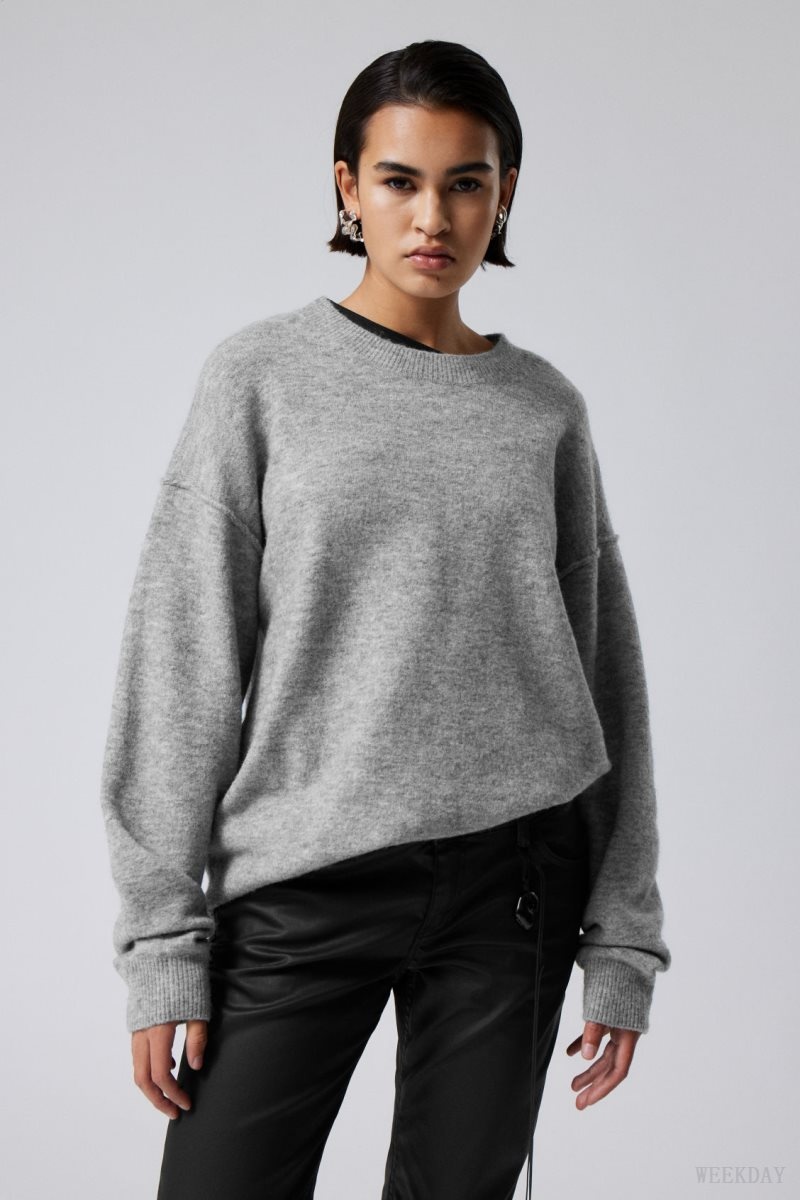 Weekday Annie Knit Sweater Grey | GPVU0406