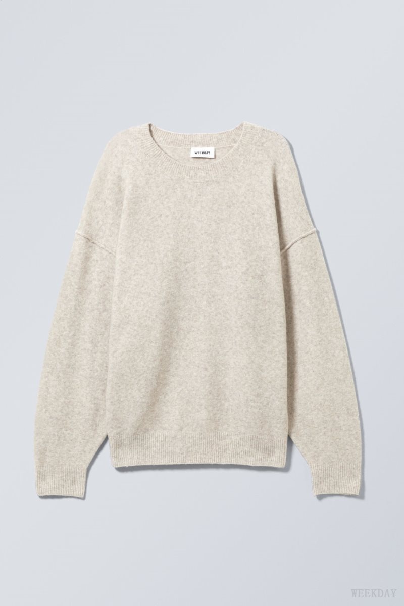 Weekday Annie Knit Sweater Light Mole | EJRQ6886