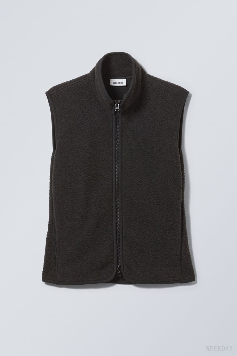 Weekday Any Fleece Vest Black | TVJW4672