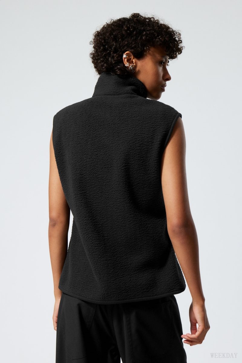 Weekday Any Fleece Vest Black | TVJW4672