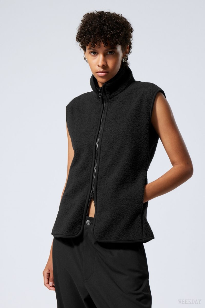 Weekday Any Fleece Vest Black | TVJW4672