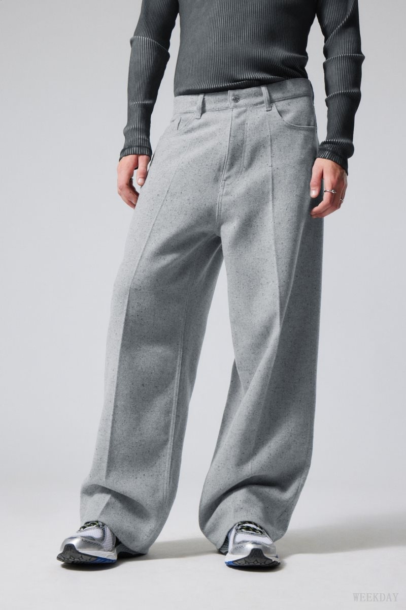 Weekday Astro Baggy Suit Trousers Light Grey | GKSP5879