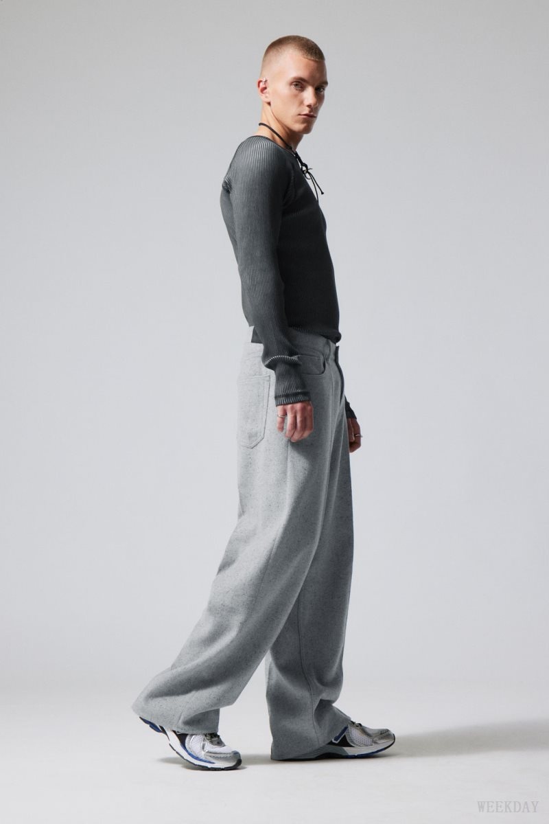 Weekday Astro Baggy Suit Trousers Light Grey | GKSP5879