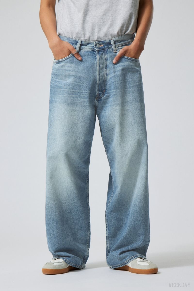 Weekday Astro Loose Baggy Jeans Blue | EIAX1475