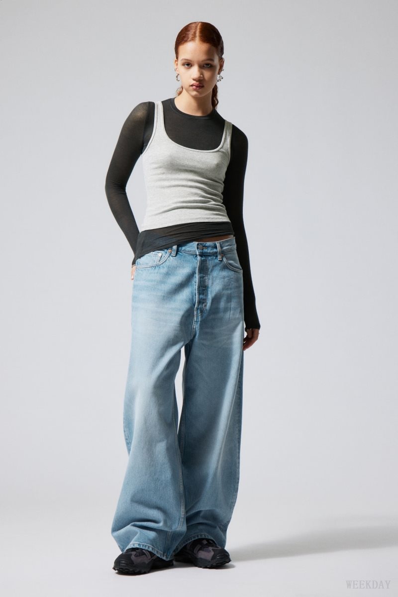 Weekday Astro Loose Baggy Jeans Blue | LKXO7846