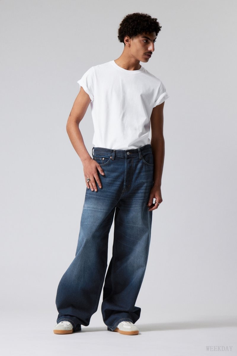 Weekday Astro Loose Baggy Jeans Blue | MVNN2318