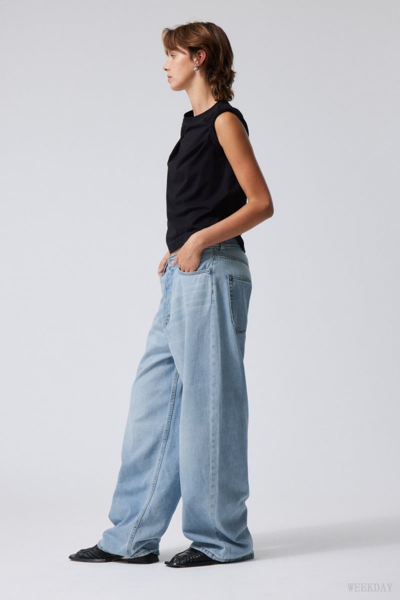 Weekday Astro Loose Baggy Jeans Blue | PDTI5367