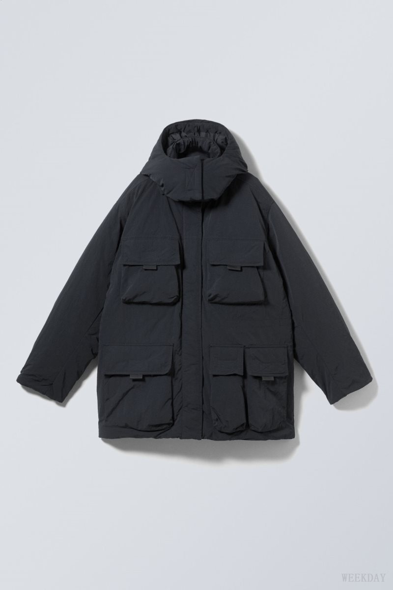 Weekday Attila Padded Parka Black | SHOX9924