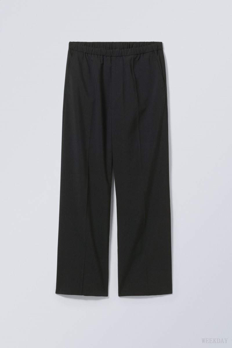 Weekday Axel Relaxed Suit Trousers Black | KYJW8086