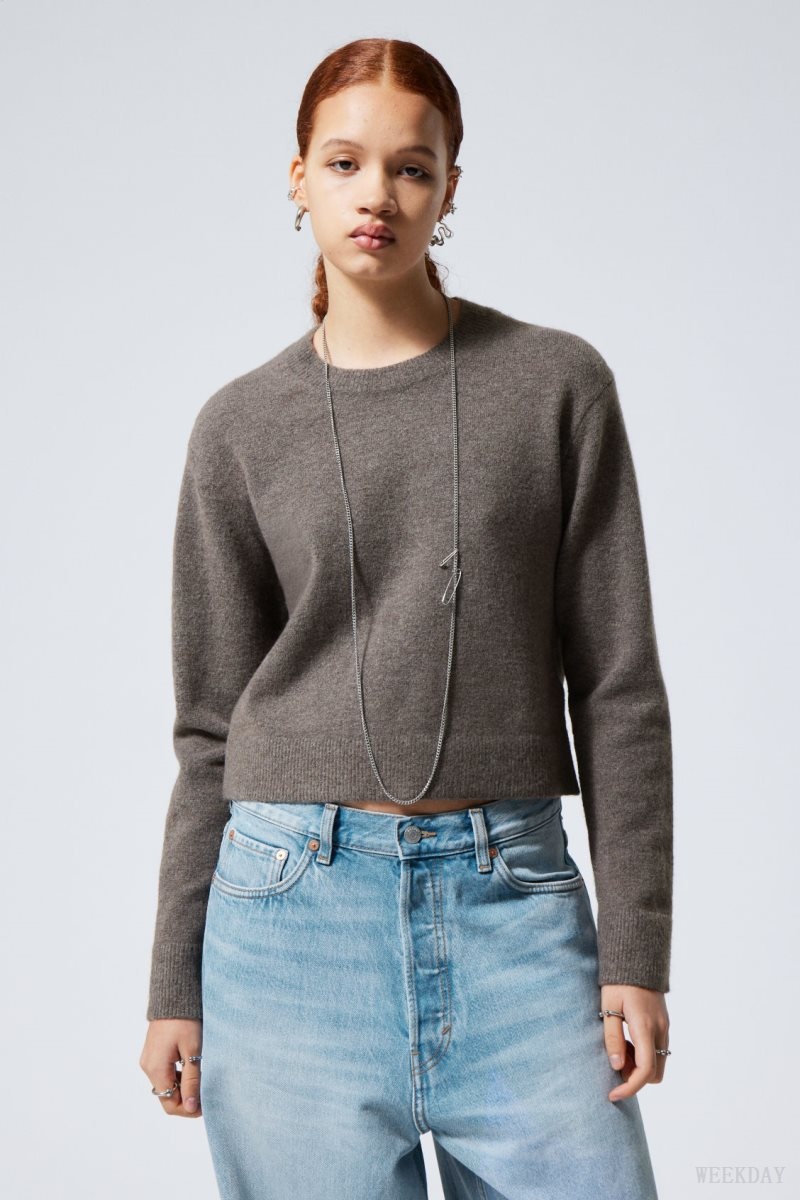 Weekday Ayla Sweater Dark Mole | IPGP6077