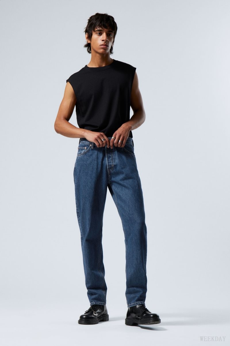 Weekday Barrel Relaxed Tapered Jeans Blue | PSZD5988