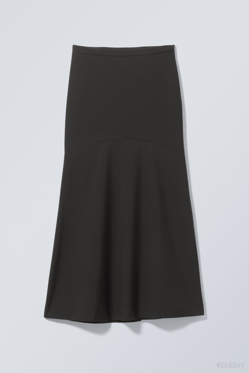 Weekday Base Long Skirt Black | NDMA3151