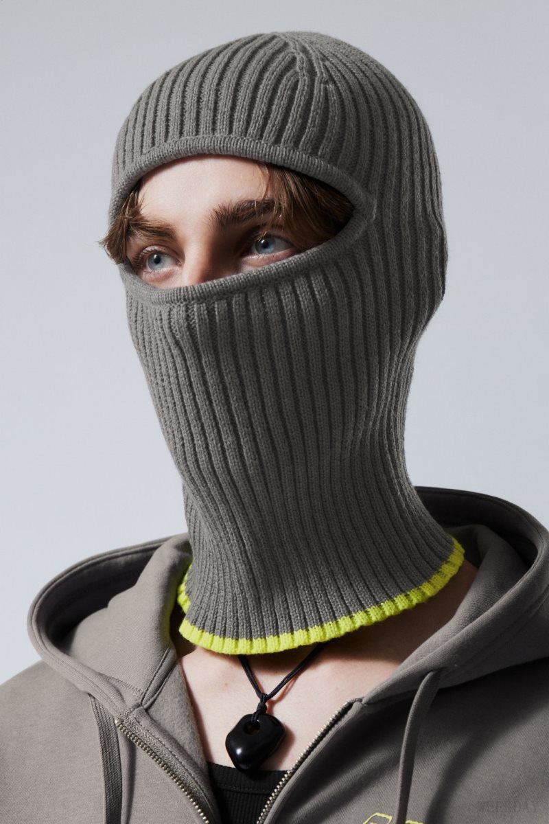 Weekday Bell Balaclava Grey / Yellow | CGZC8782