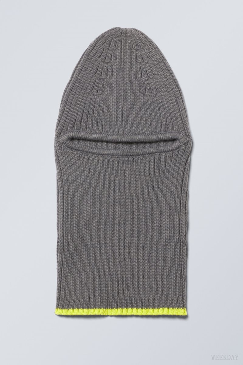 Weekday Bell Balaclava Grey / Yellow | CGZC8782