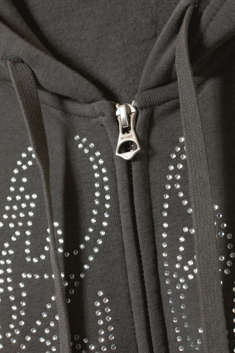 Weekday Boxy Graphic Zip Hoodie Wizard Rhinestones | FYVX1188