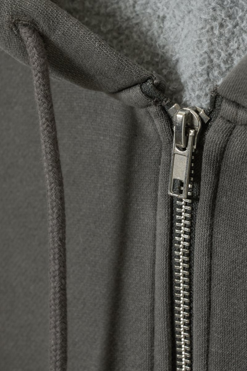 Weekday Boxy Heavyweight Zip Hoodie Dark Grey | RVQB7732