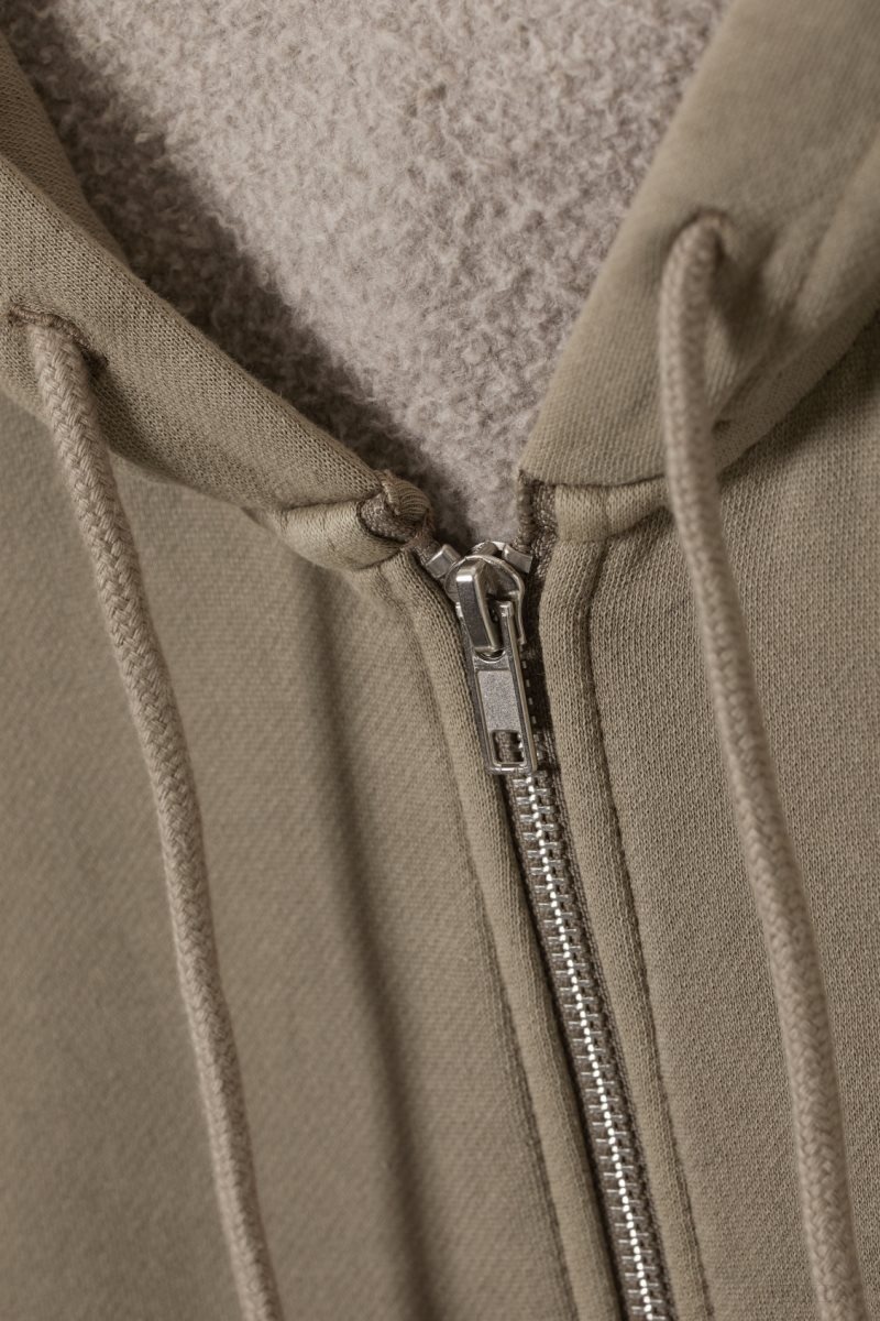 Weekday Boxy Heavyweight Zip Hoodie Dusty Mole | APMI3656