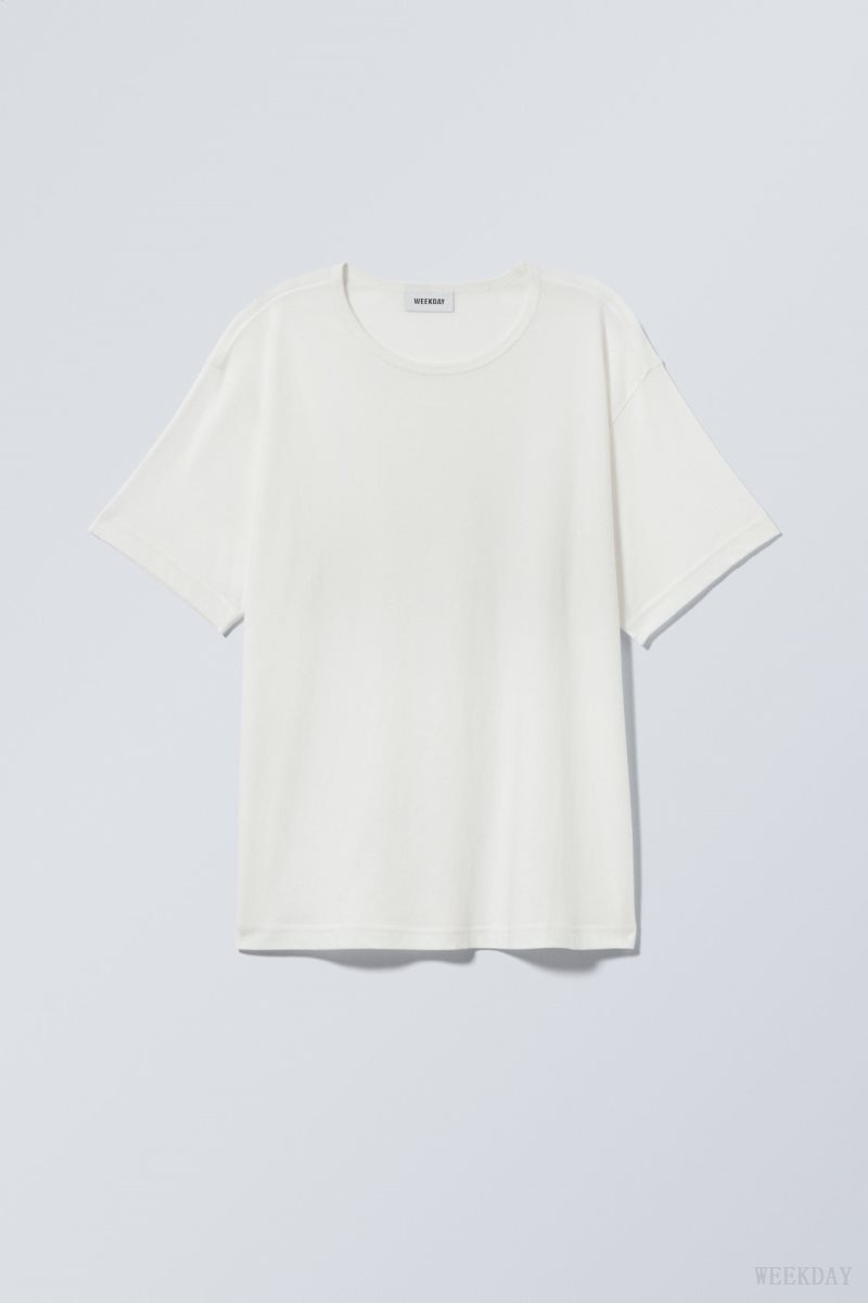 Weekday Boxy Relaxed T-shirt White | ZXNZ8663