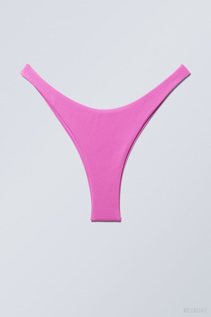 Weekday Brazilian Mini Bikini Bottom Pink | UIQN1018