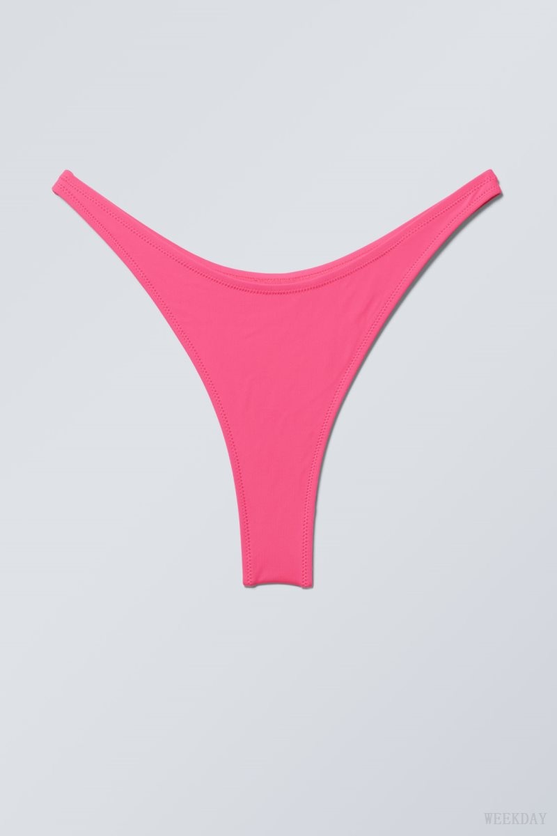 Weekday Brazilian Mini Bikini Bottom Pink | SQBI0592