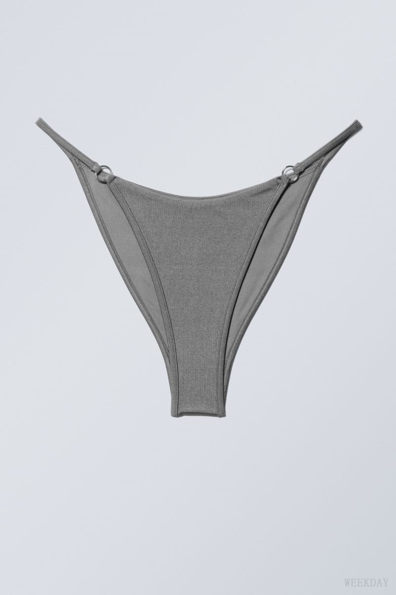 Weekday Brazilian Tanga Bikini Bottoms Grey | GFRX6657