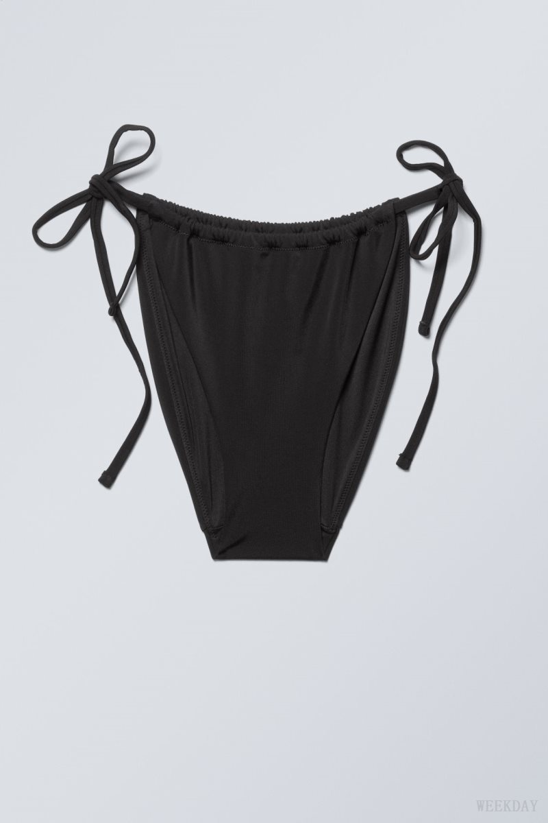 Weekday Breeze String Bikini Bottoms Black | BQGX4205