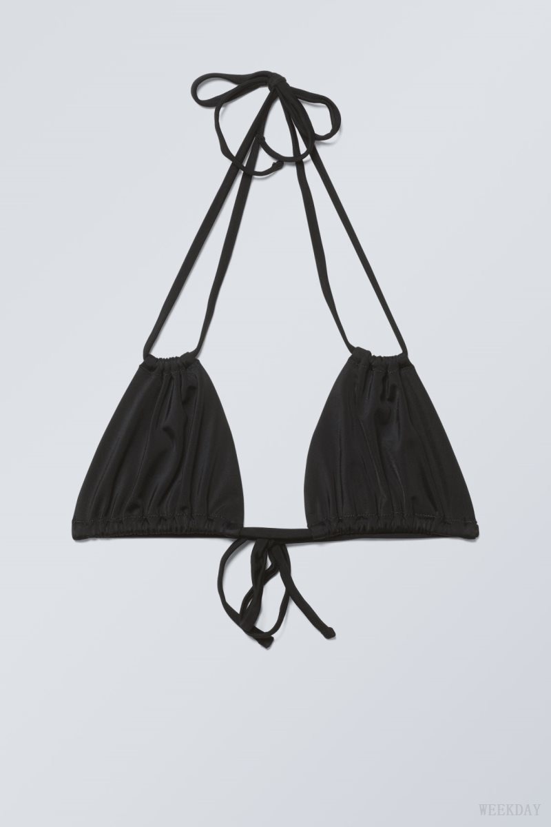 Weekday Breeze Tie Bikini Top Black | GDAB3217