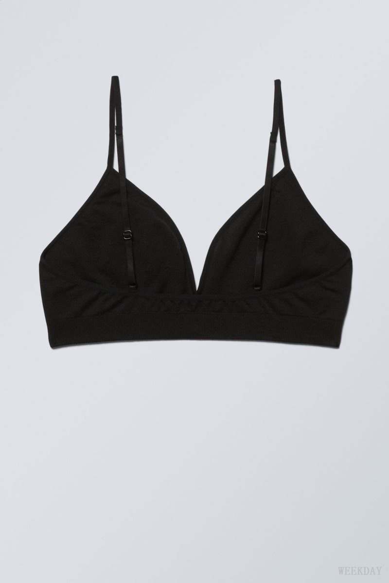 Weekday Cat Soft Triangle Bra Bra Black | BHMA4054