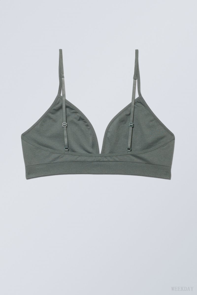 Weekday Cat Soft Triangle Bra Bra Dark Grey | NNLM1578