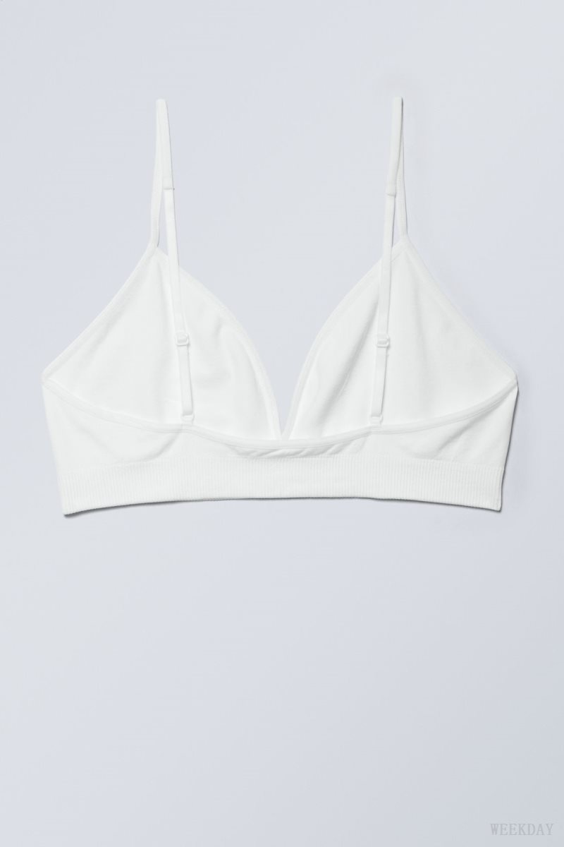 Weekday Cat Soft Triangle Bra Bra White | UFHB0576