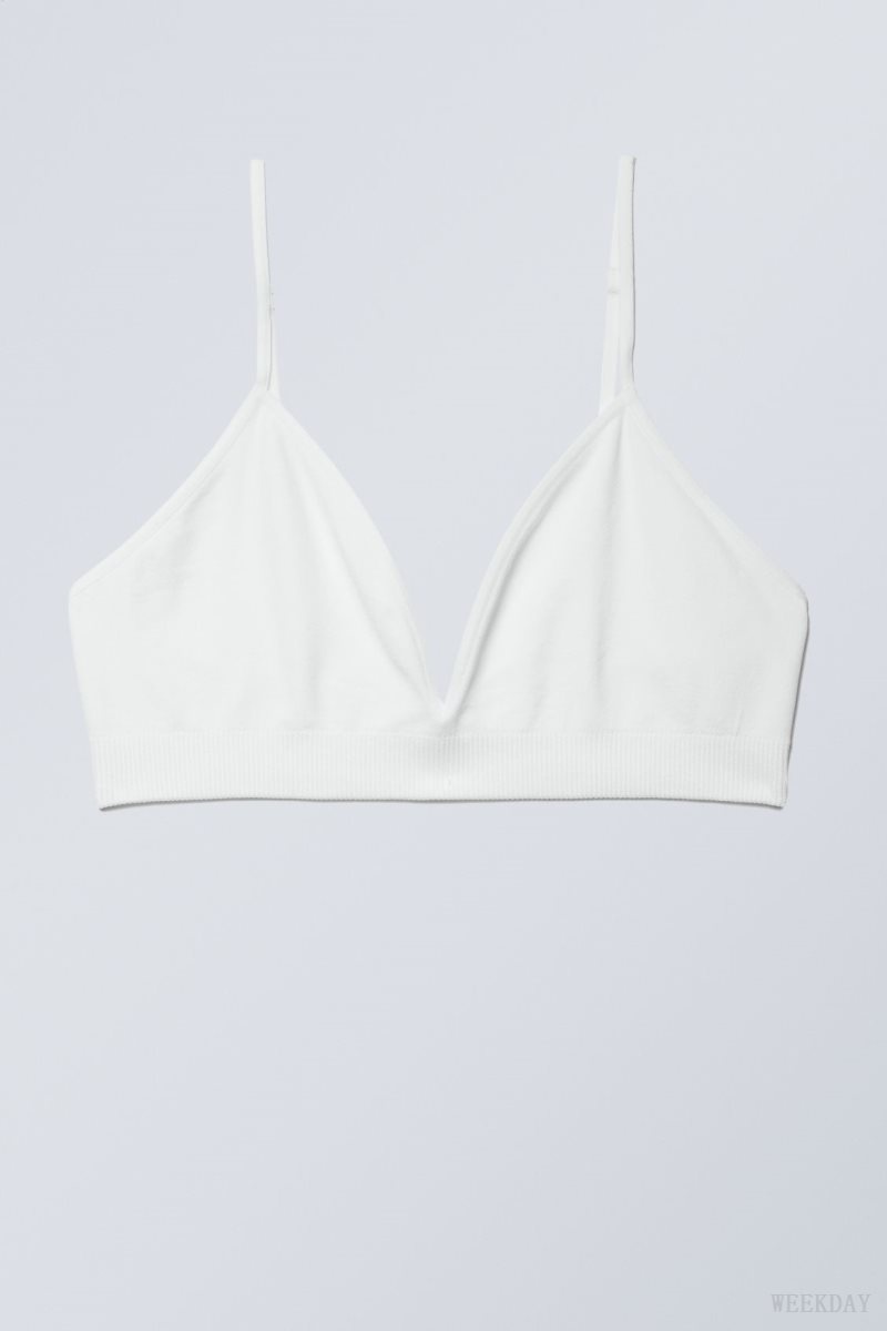 Weekday Cat Soft Triangle Bra Bra White | UFHB0576