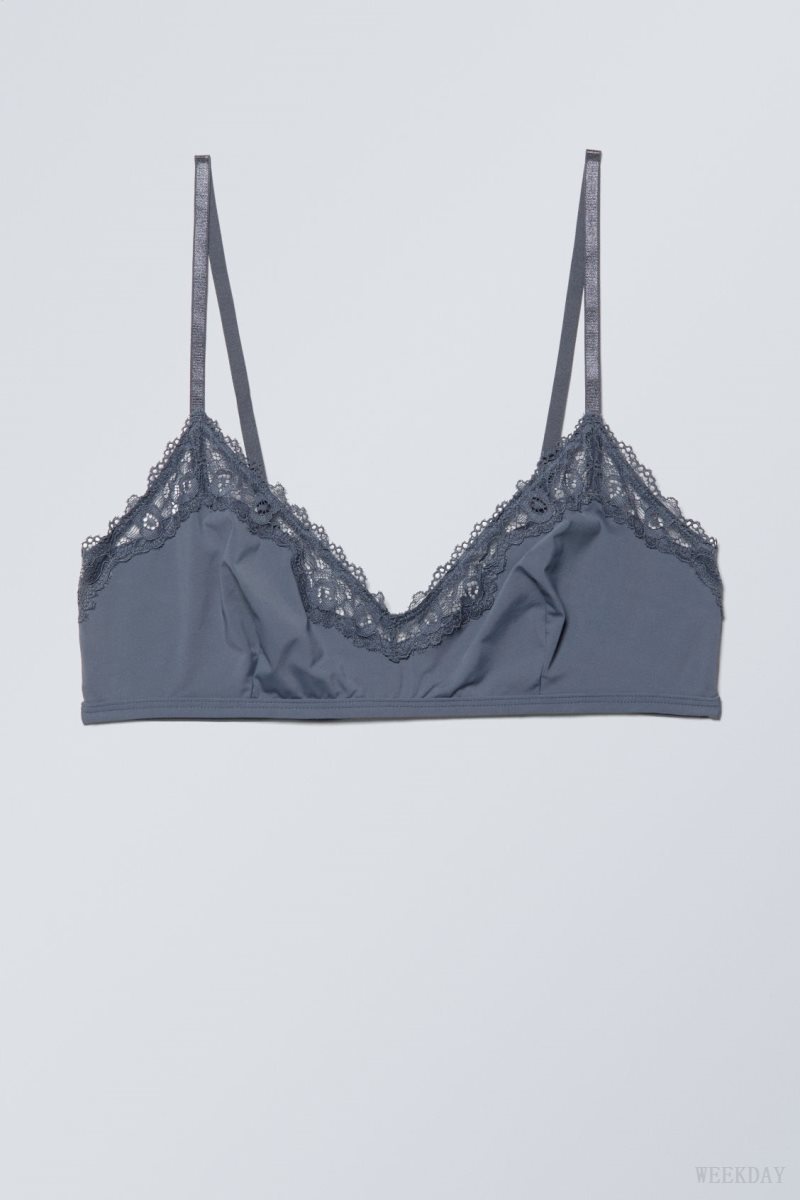 Weekday Cleo triangle bralette Bralette Blue | UCRU0141