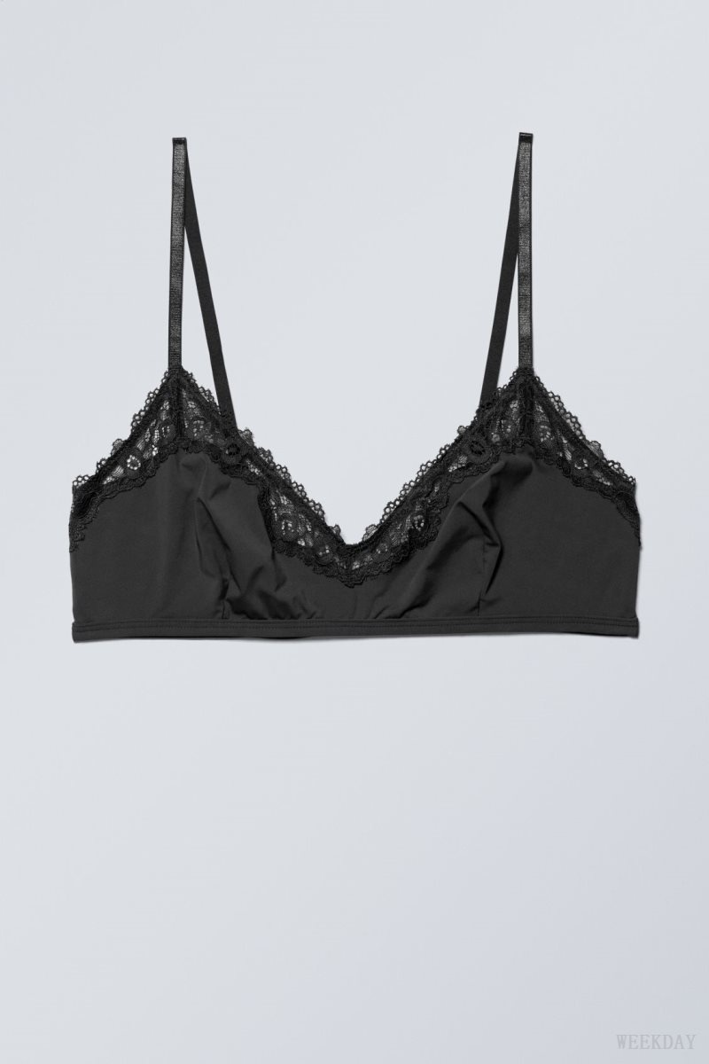 Weekday Cleo triangle bralette Bralette Black | MITF7110