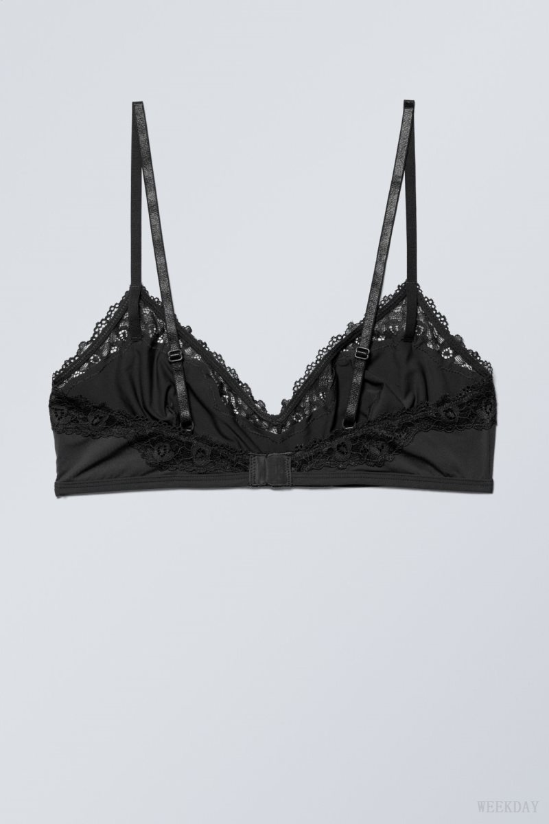 Weekday Cleo triangle bralette Bralette Black | MITF7110