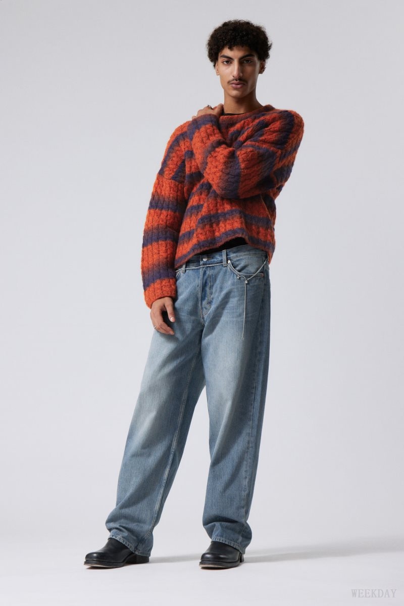 Weekday Connor Wool Blend Sweater Blue / Red | SIFK5717