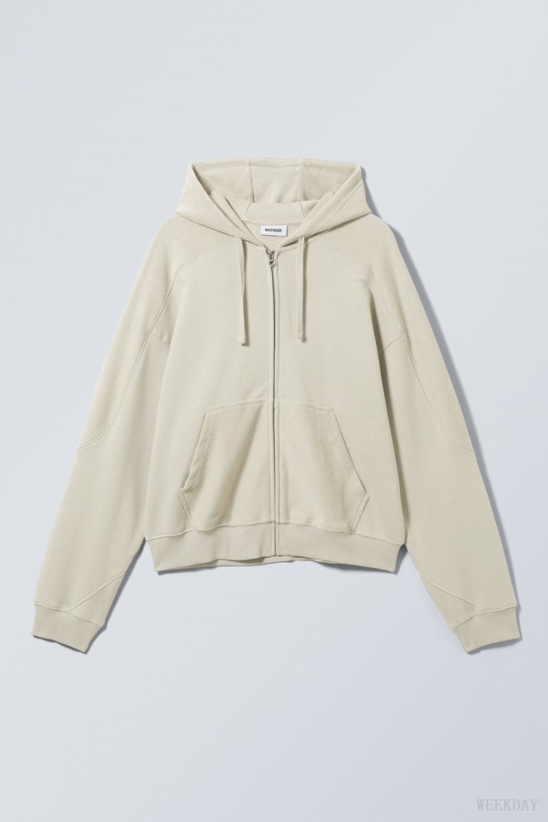 Weekday Craig Zip Hoodie Light Mole | YIGX3719