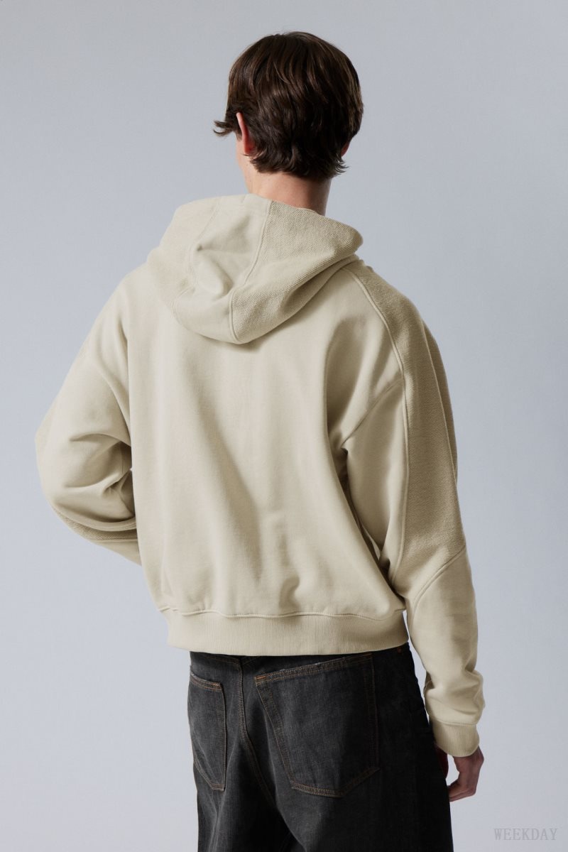 Weekday Craig Zip Hoodie Light Mole | YIGX3719