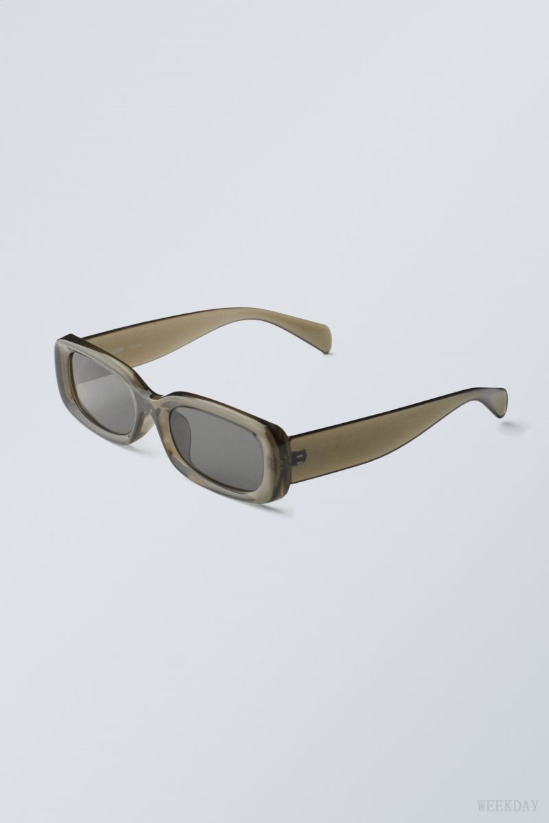 Weekday Cruise Squared Sunglasses Khaki | SGCH7142