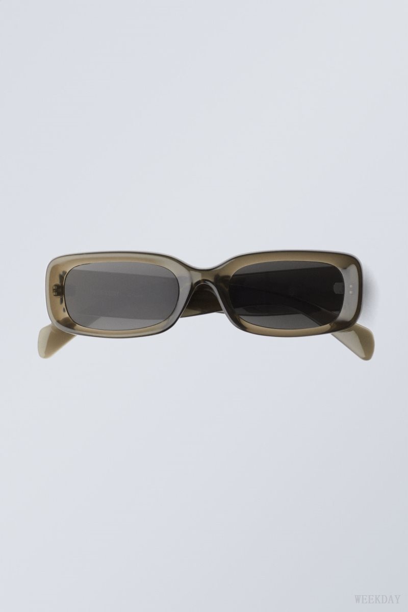 Weekday Cruise Squared Sunglasses Khaki | SGCH7142