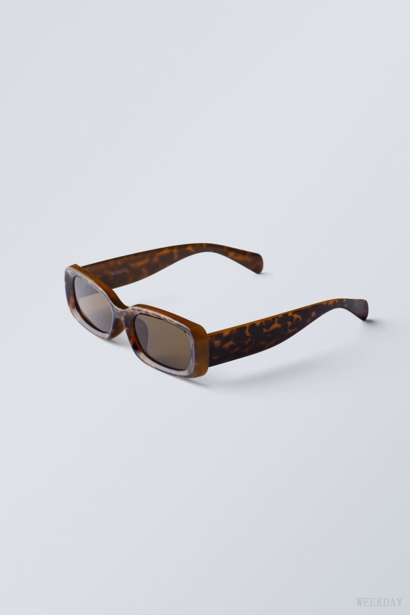 Weekday Cruise Squared Sunglasses Tortoise | PXXM1273