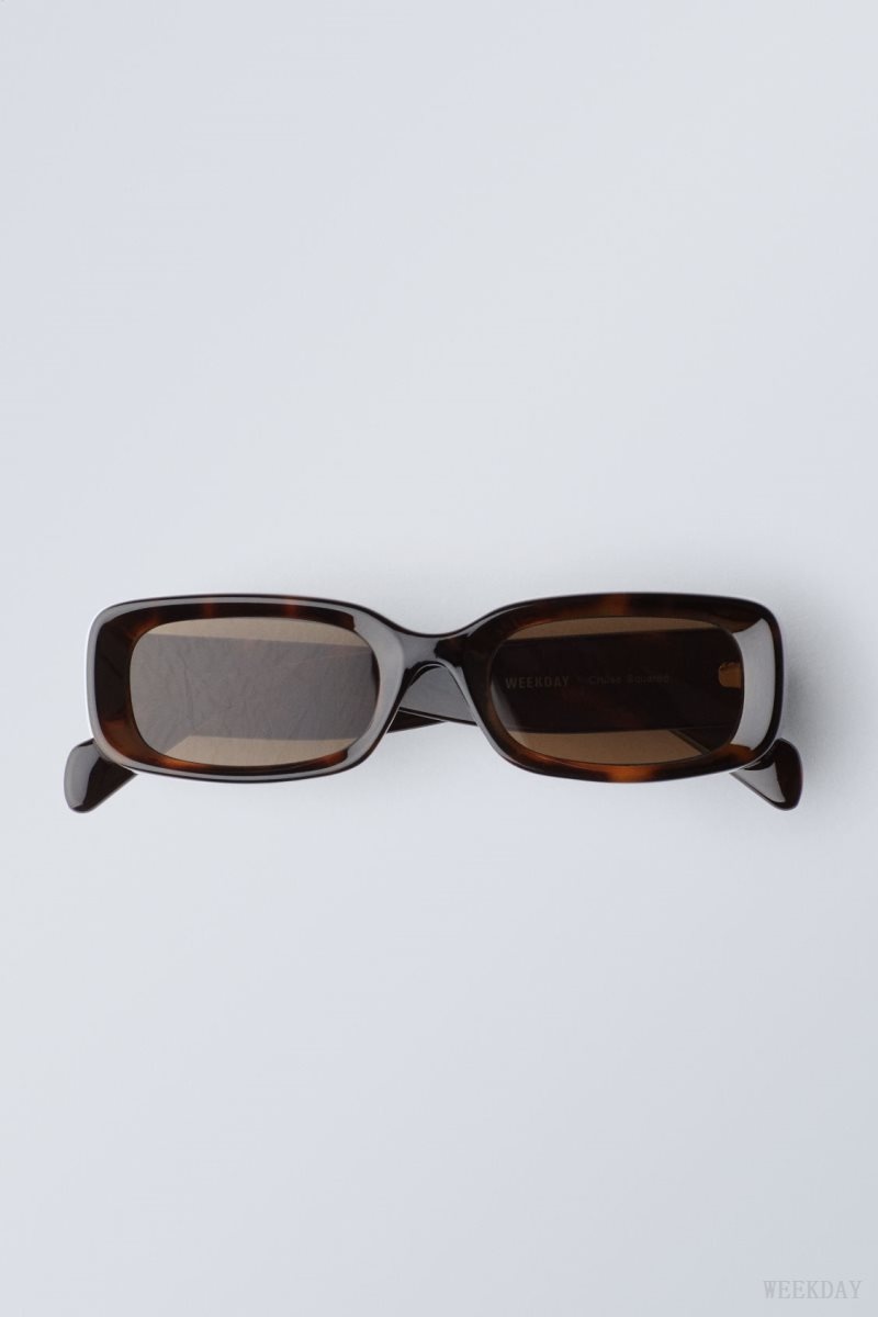 Weekday Cruise Squared Sunglasses Tortoise | GGLD3907