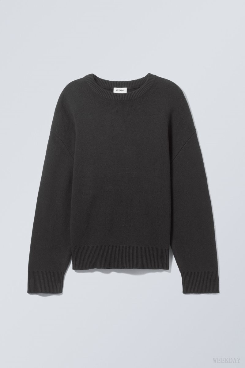 Weekday Cypher Oversized Sweater Black | WYNU7380