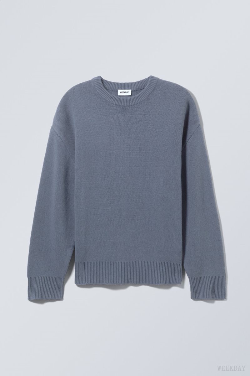 Weekday Cypher Oversized Sweater Blue | XBNO6100