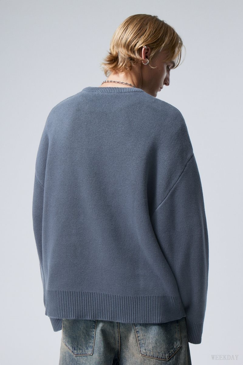 Weekday Cypher Oversized Sweater Blue | XBNO6100