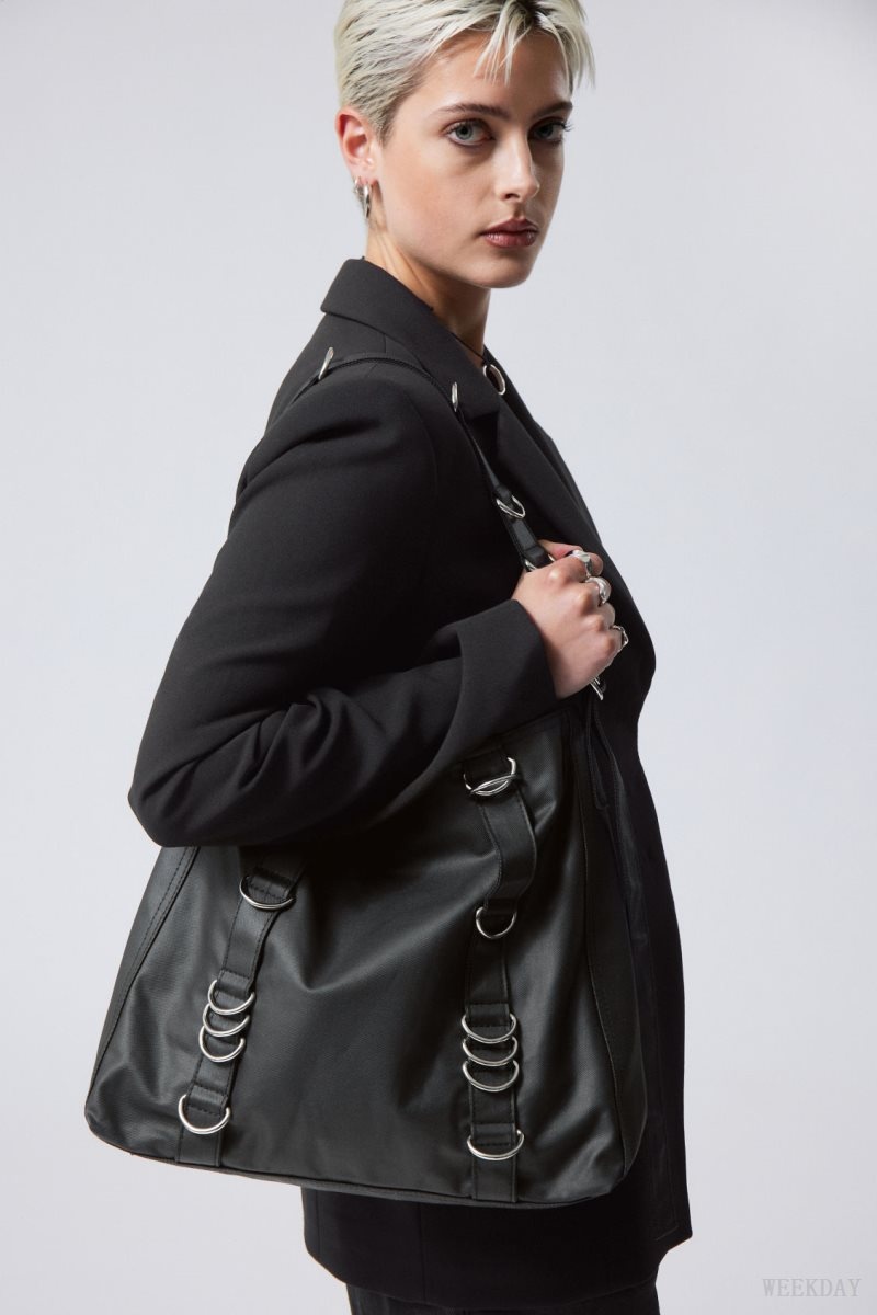 Weekday D-Ring Bag Black | SSJX9681