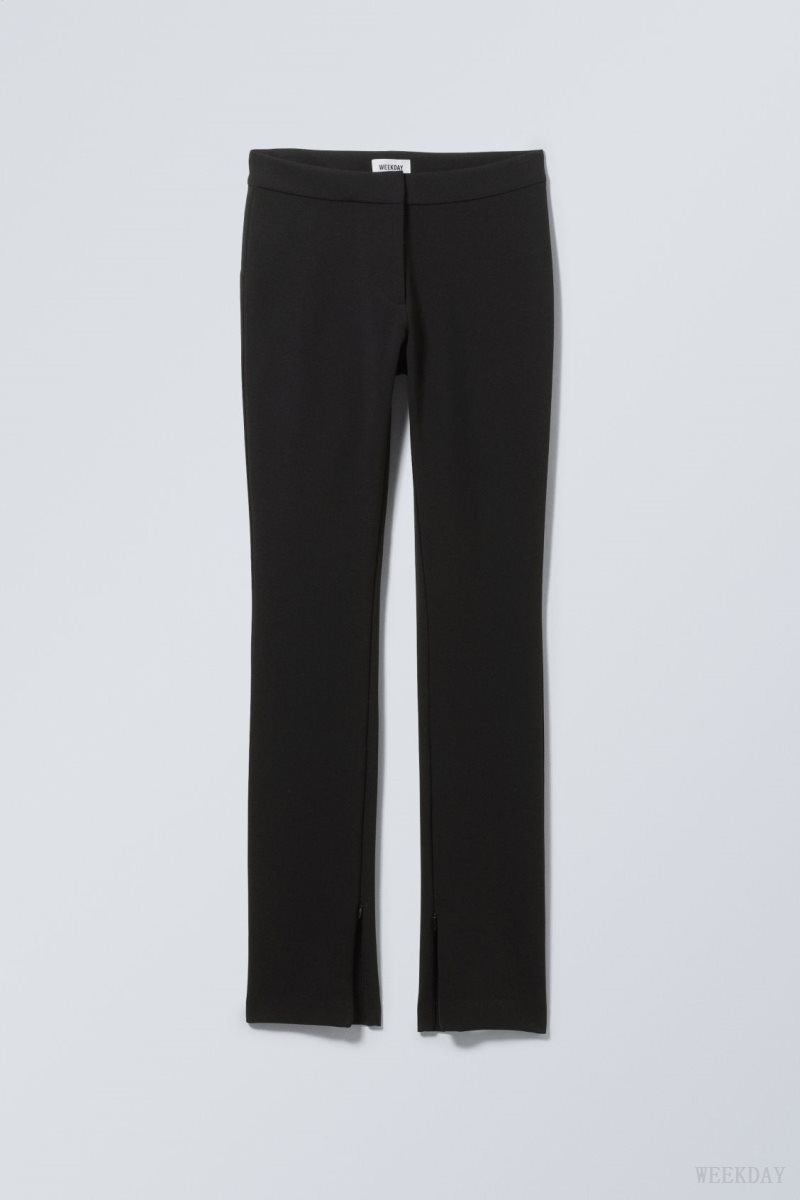 Weekday Dessa slim Trousers Black | ONLQ0969